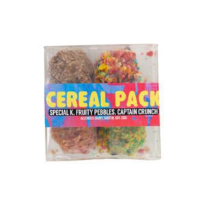 Enjoy our famous cakeballs made made with the essence and flavors of your favorite breakfast cereals: fruity pebble, captain crunch, special k, and cinnamon toast crunch.