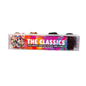 Indulge in our most popular cakeball flavors with the Greatest Hits 4-Pack! This delightful assortment features four iconic cake balls: Vanilla Sprinkle, Triple Chocolate, Red Velvet, and French Toast. Each bite-sized treat is handcrafted with moist cake and creamy frosting, delivering a burst of flavor and nostalgia. Perfect for sharing or savoring solo, this pack is a must-try for any cakeball enthusiast.