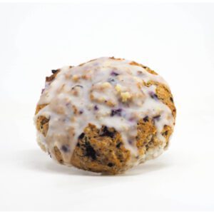 Bursting with blueberries and zesty lemon flavor, this scone is finished with a sweet lemon glaze. A delightful treat for any time of day!