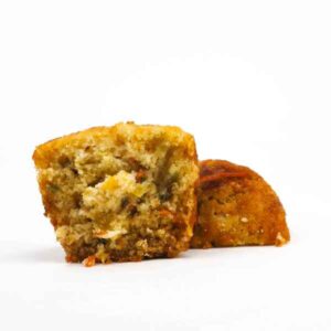 Close-up of a freshly baked carrot muffin